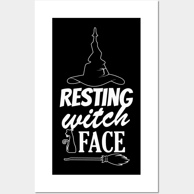 Resting Witch Face- Funny halloween Witch Design Wall Art by IceTees